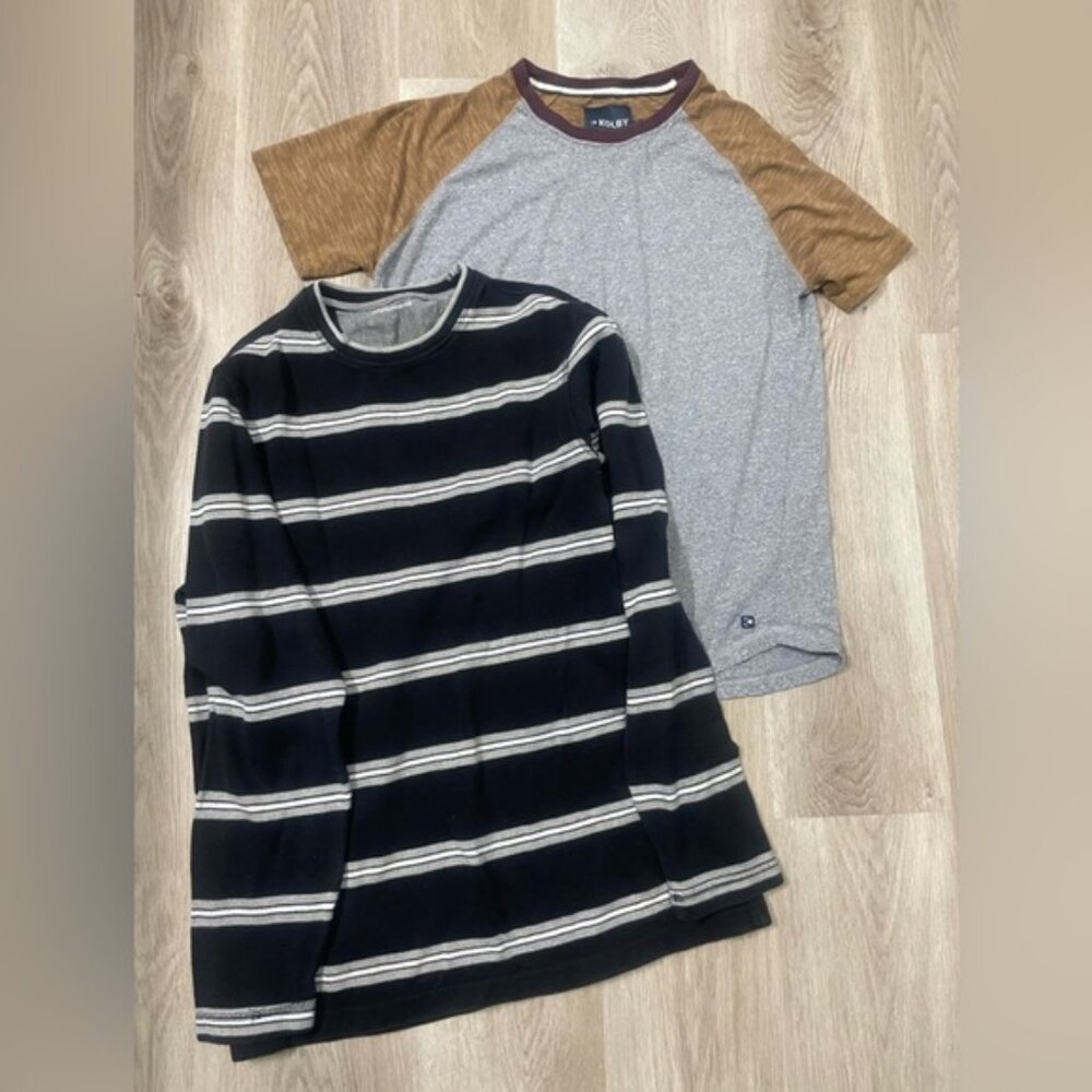 Men’s Large Shirts Bundle Lot Tshirt Long Sleeve Kolby Denver Hayes Minimalist L
